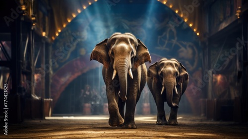 Circus Elephant show, AI generated