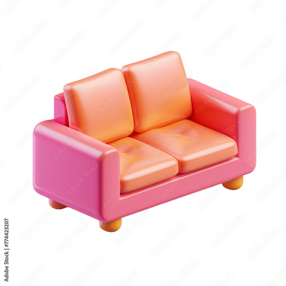 3d sofa icon . cute couch icon. isolated on transparent background. ai generative 3d sofa icon . cute couch icon. isolated on transparent background. ai generative