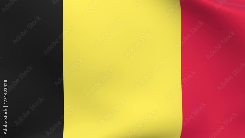 Waving flag of Belgium Animation 3D render Method Waving flag of Belgium Animation 3D render Method