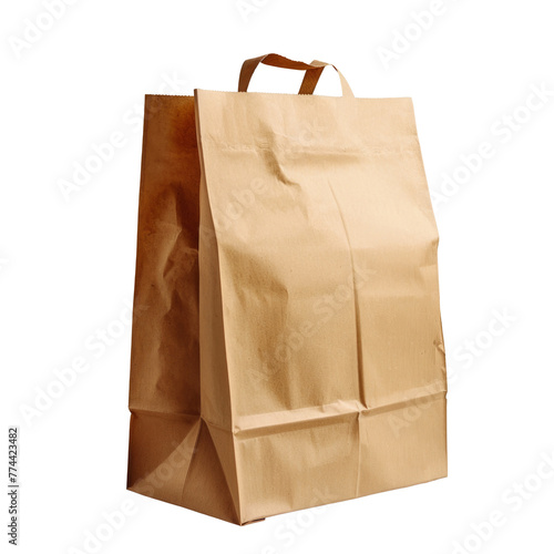 Paper Shopping Bags on Transparent