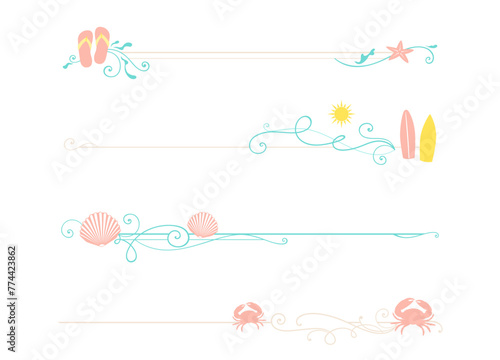 A set of summer beach themed dividers
