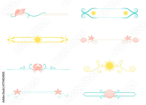 A set of summer beach themed dividers

