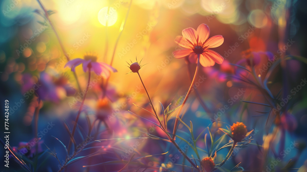 flowers in the morning