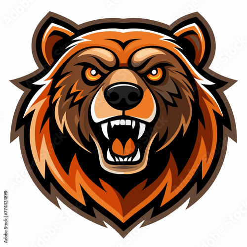 Bear Mascot Logo Vector on White Background Ideal for Branding and Design Projects
