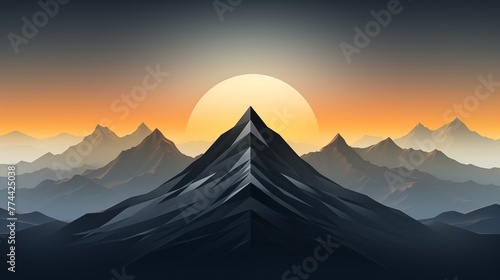 A minimalist logo icon of a stylized mountain range.