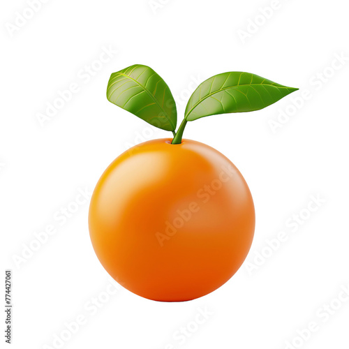 3d orange icon. isolated on transparent background