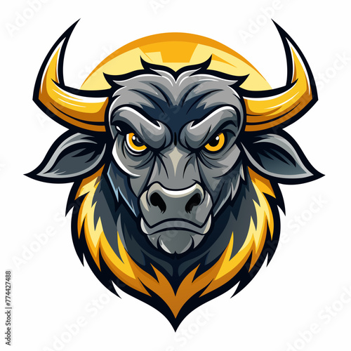 Bull Mascot Logo on White Background Vector Creative Branding for Your Business