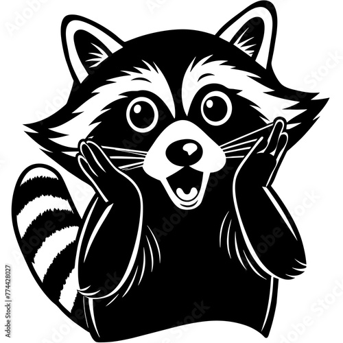 raccoon  grabs silhouette vector illustration svg file