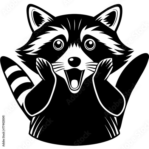 raccoon  grabs silhouette vector illustration svg file
