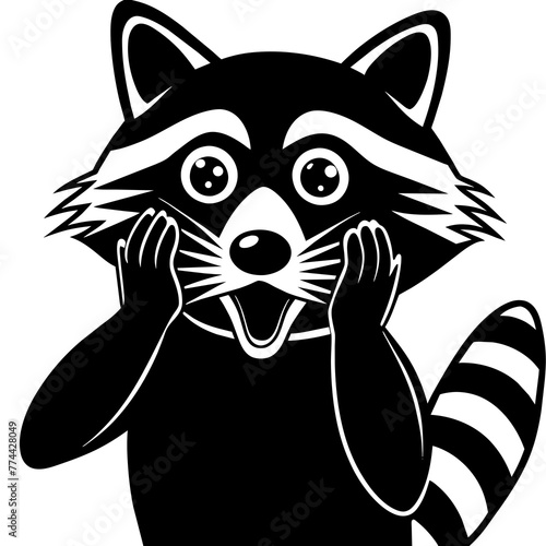 raccoon  grabs silhouette vector illustration svg file