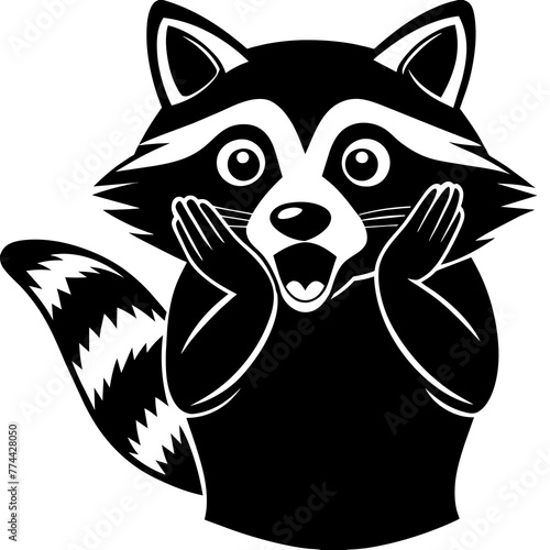 raccoon  grabs silhouette vector illustration svg file