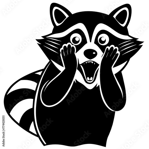 raccoon  grabs silhouette vector illustration svg file