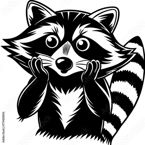 raccoon  grabs silhouette vector illustration svg file