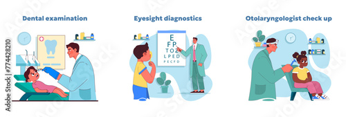 Health evaluation set. Vector illustration