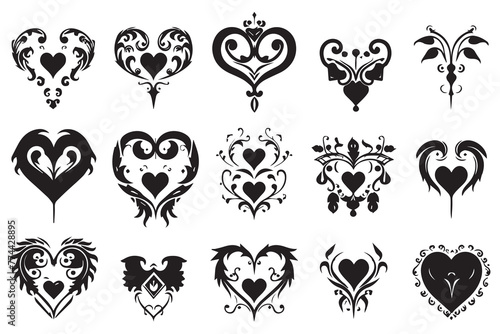 love silhouette vectore design bundle set