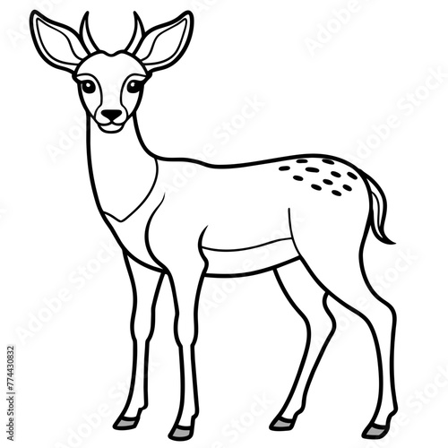deer line art  silhouette vector illustration.