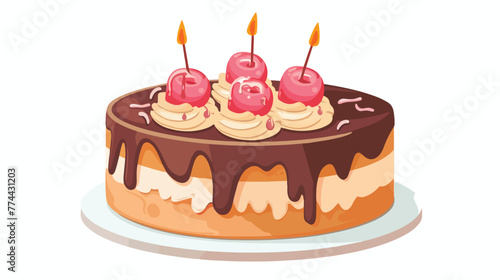 Illustration of a cake on a white background flat c