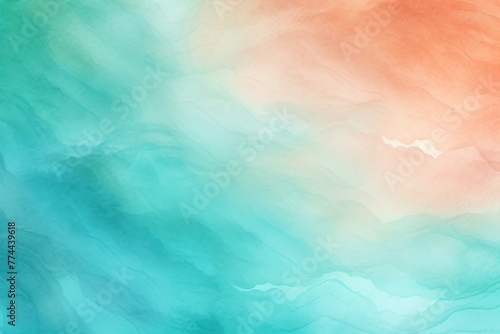 Teal Salmon Periwinkle abstract watercolor paint background barely noticeable with liquid fluid texture for background  banner with copy space and blank text area 