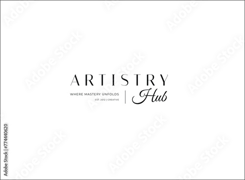 Minimal and Aesthetic typography logo template for company and beauty business