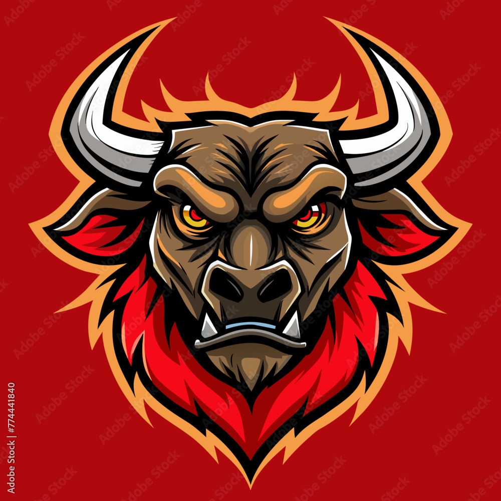 Fototapeta premium Modern, Bull, Vector, Logo, Illustration, Strong, 