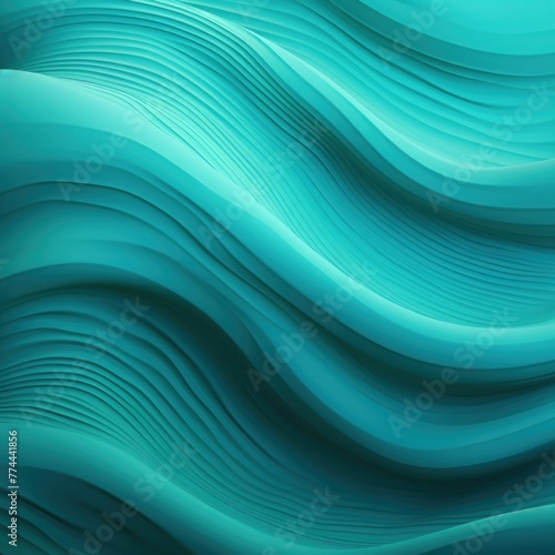Turquoise gradient wave pattern background with noise texture and soft surface © Lenhard