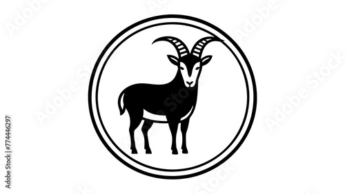a--goat-icon-in-circle-logo vector illustration