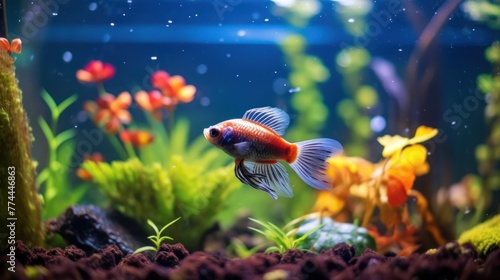 Tropical colorful fishes swimming in aquarium © dheograft
