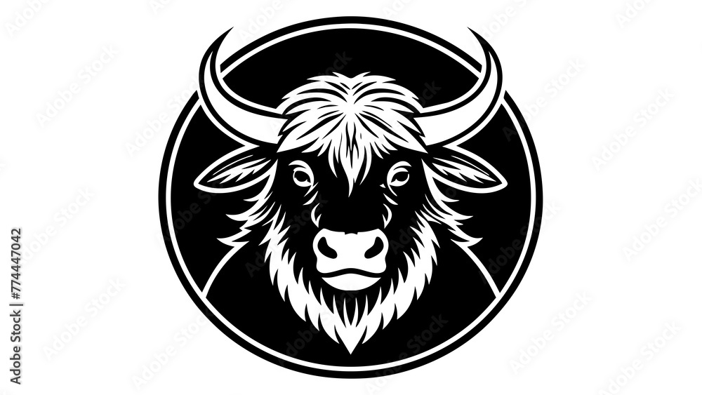 Obraz premium a--yak-icon-in-circle-logo vector illustration