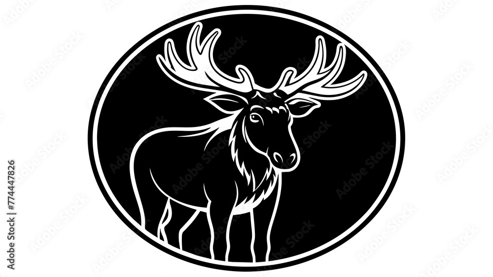 draw-a-picture-of--a--moose-icon-in-circle-logo vector illustration draw-a-picture-of--a--moose-icon-in-circle-logo vector illustration