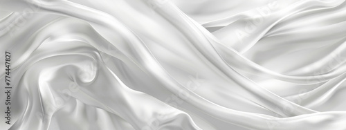 Sleek Satin Fabric Adorning Abstract White Background