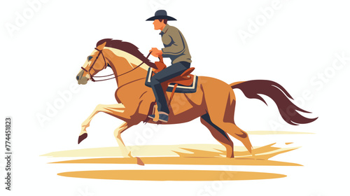 Illustration of a rider on a white background flat