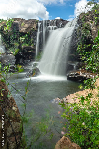 Cachoeira no distrito de Rodeador  na cidade de Monjolos  Estado de Minas Gerais  Brasil