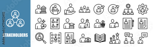 Stakeholders icon set for design elements