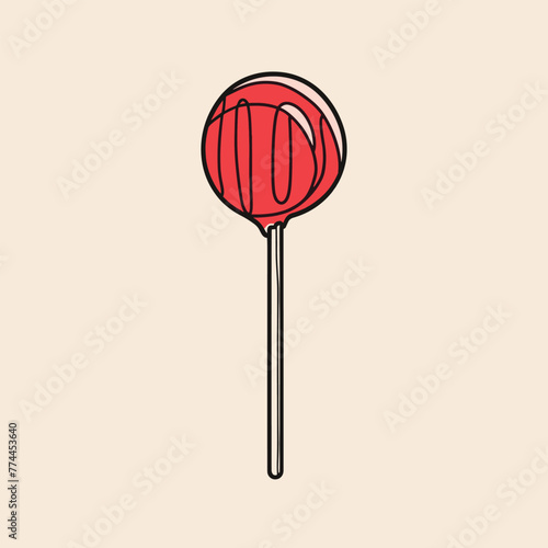Minimalist red lollipop drawing.
