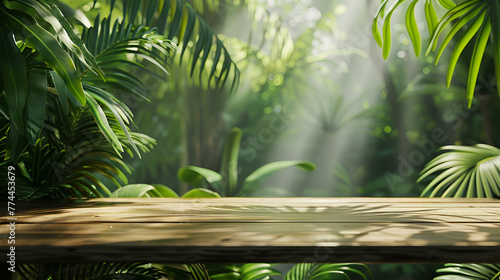 green jungle background for product display presentation, Generative AI #774453679