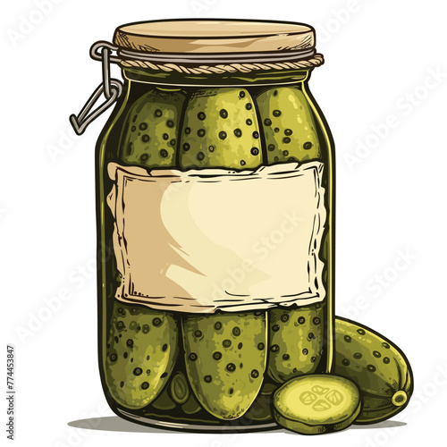 Realistic pickles in jar