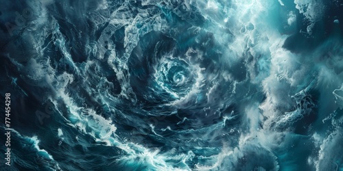 A tempestuous whirlpool texture, symbolizing a battle, with swirling waters and the clash of fate versus free will created with Generative AI Technology