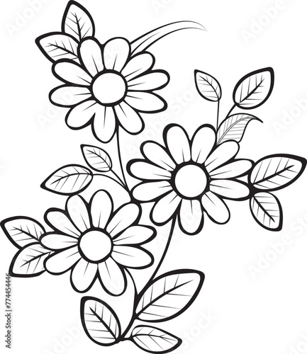 background with flowers sketch of a flower illustration of a flower bouquet of flowers flower in vase colouring page 