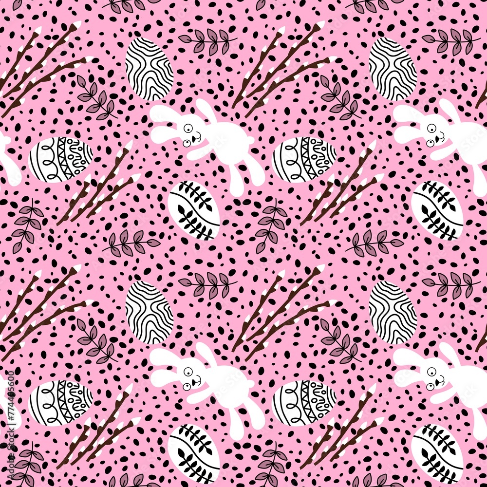 Easter animals bunnies seamless rabbit and eggs pattern for wrapping paper and kids clothes print and party accessories Easter animals bunnies seamless rabbit and eggs pattern for wrapping paper and kids clothes print and party accessories