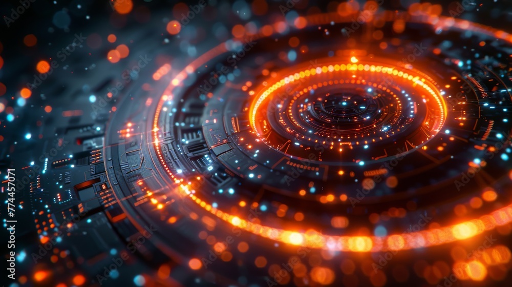 Techno Futuristic Background. Generative AI Techno Futuristic Background. Generative AI