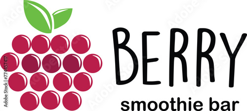 Berry logo design concept, logo combination of name and berry fruit