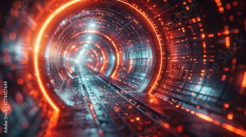 Techno Futuristic Background. Generative AI