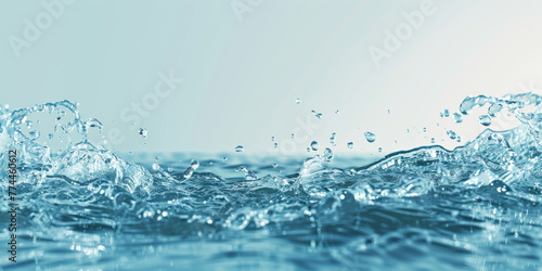 Dreamy Aqua Delight: Water Wave Dancing on Light Blue