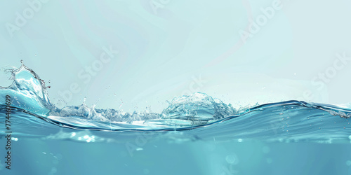 Soothing Water Wave Serenity  Background of Light Blue Hue