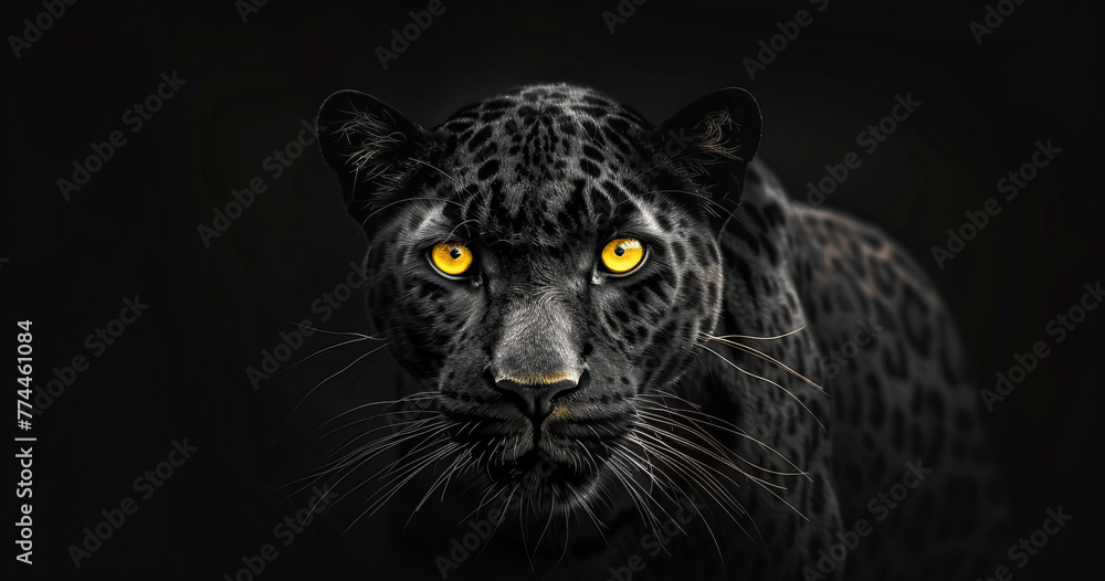 Gorgeous Yellow-Eyed Panther Portrait Microstock Finds