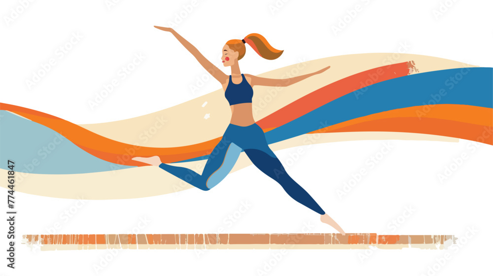 Illustration of the Netherlands flag and the gymnas