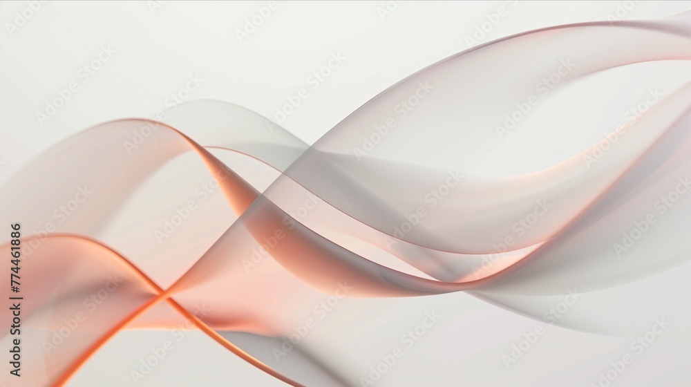 Obraz premium Abstract translucent waves, minimal smooth curves and shapes on a blurred background.