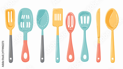 Illustration of utensils on a white background flat