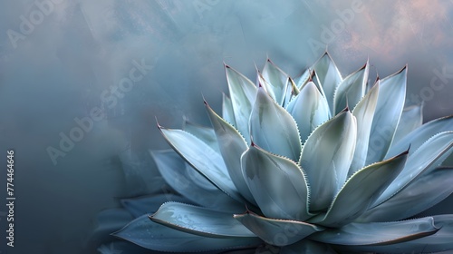 Agave (Agave ghiesbreghtii) in the detail select focus, art picture of plant photo