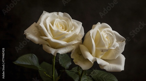 Two white roses